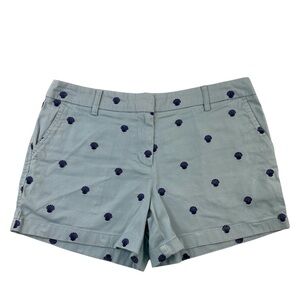 Cambridge Dry Goods Women's Light Blue Shell Embroidery Shorts Sz 10‎